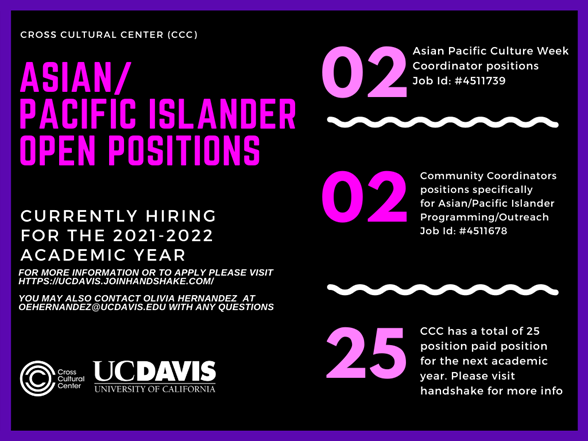 Asian/Pacific Islander Open Positions