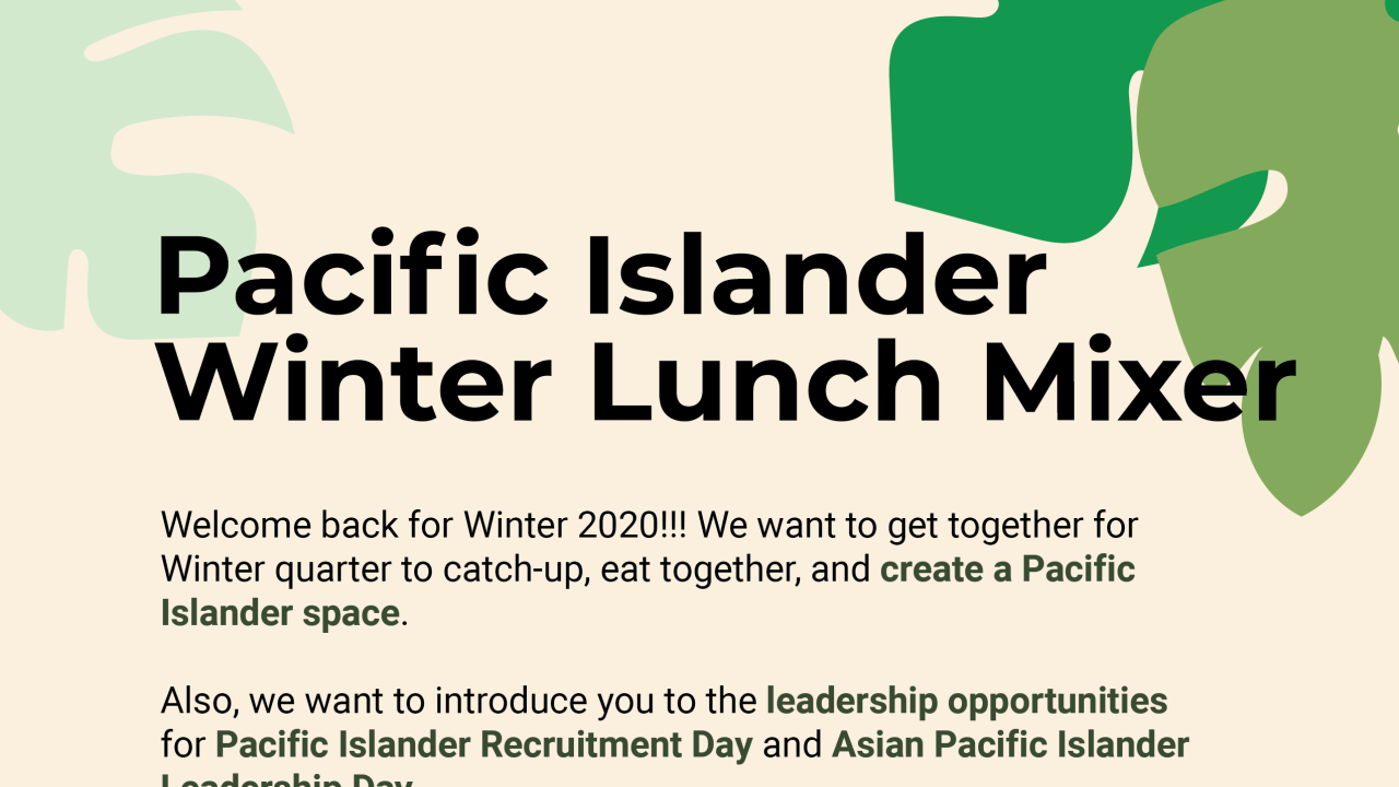 Pacific Islander Winter Lunch Mixer