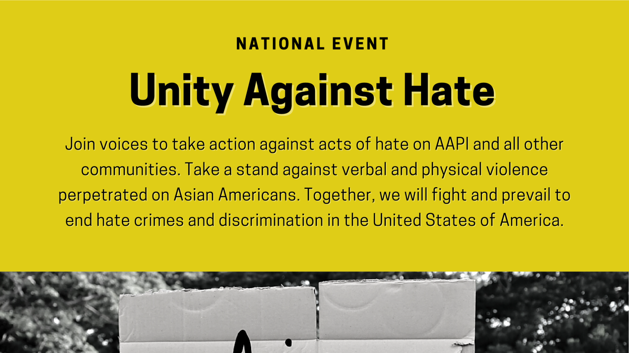 Unity Against Hate Rally for ending AAPI hate crimes Flyer