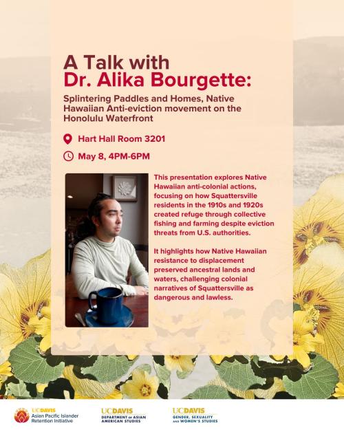 pale yellow background with a profile picture of Dr. Alika Bourgette looking out at the distance
